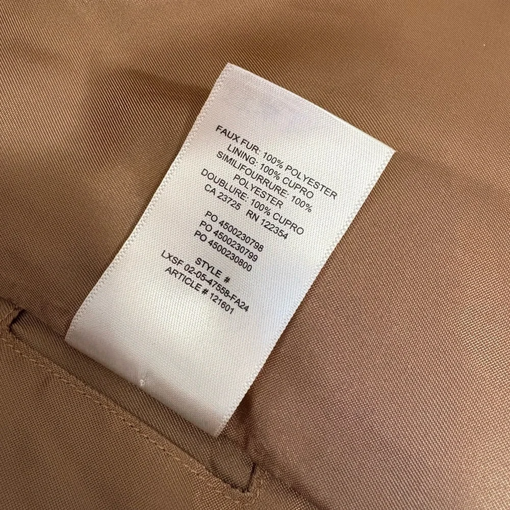 Aritzia Sunday Best Dulce Coat Polished Real Faux Fur In Tan - Picture 12 of 14